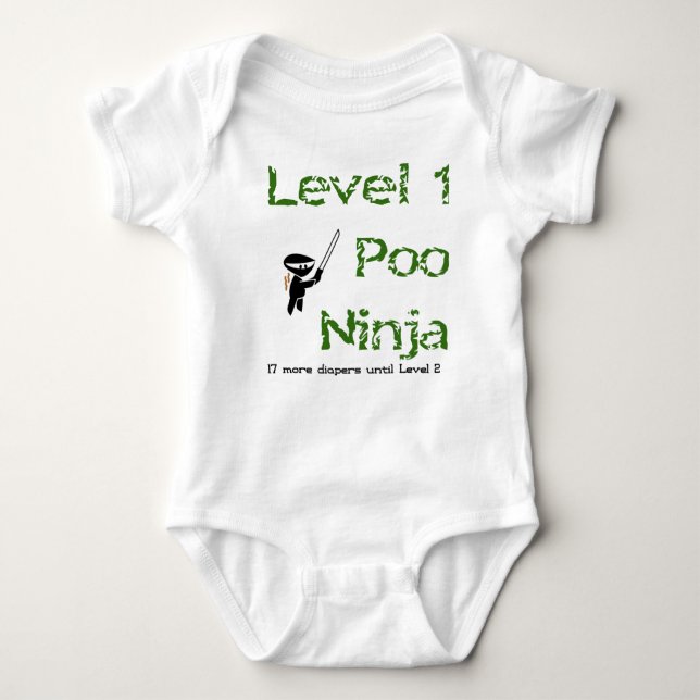 T-shirt Nível 1 Poo Ninja (Frente)