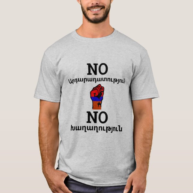 T-Shirt No Justice No Peace (Armenian) (Frente)