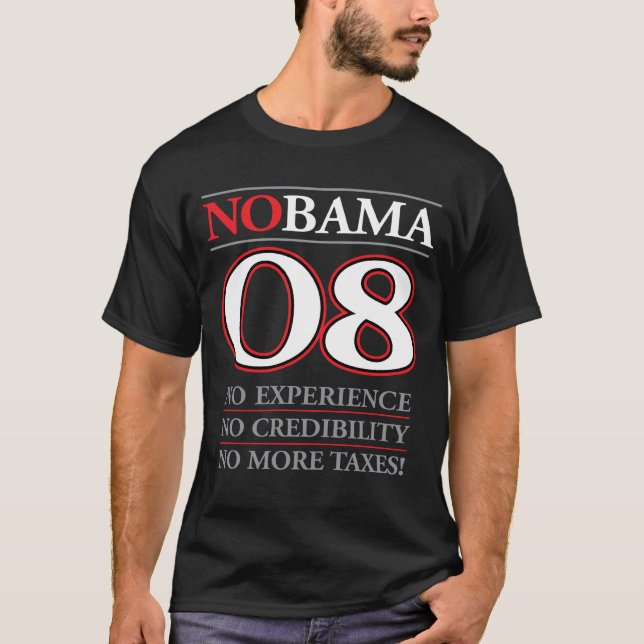 T-shirt NOBAMA 08 - Nenhum Obama (Frente)