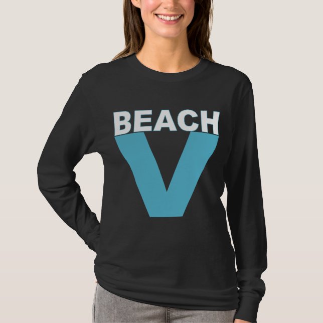 T-shirt noir femme manches longues VIRGINIA BEACH (Frente)