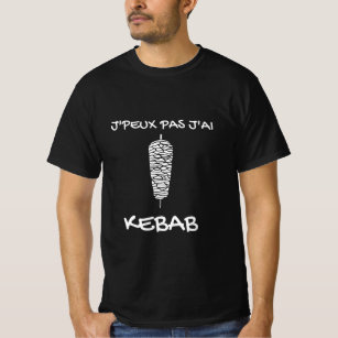 T-shirt noir "J'peux pas j'ai Kebab" 