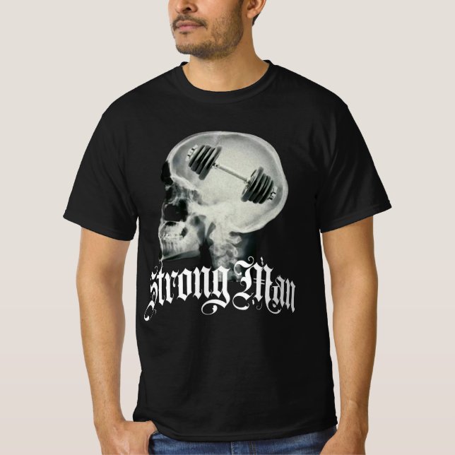 T-shirt noir Strong man (Frente)