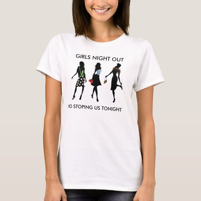 T-SHIRT NOITE DAS MENINAS PARA FORA, NENHUNS E.U. STOPING (Frente)