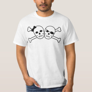 T-shirt noiva e noiva pirata