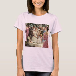 T-shirt Noiva e Noivo Recém-Casados Cortam o Bolo de Casam