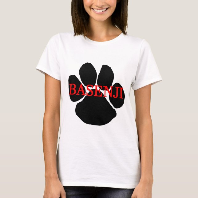 T-shirt nome basenji pata (Frente)