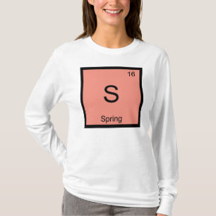 T-shirt Nome da Primavera Química Elemento Tabela Periódic