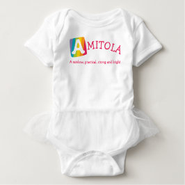 T-shirt Nome do bebê arco-íris amitola unisex