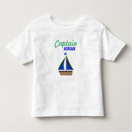 T-shirt Nome do Capitão Boy Sailboat