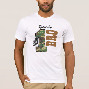 T-shirt Nome do costume de Camo do IRMÃO do número um