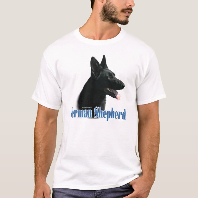 T-shirt Nome do german shepherd (preto) (Frente)