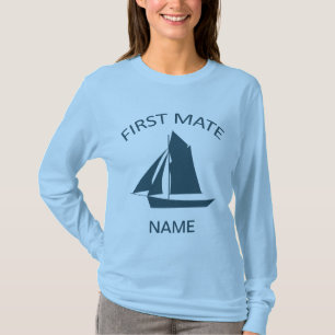 T-shirt Nome do Marinheiro do Primeiro Amigo Damas Blue T-
