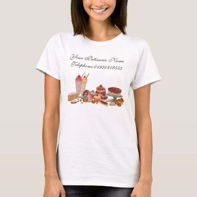 T-shirt Nome do Patisserie - personalize seu texto aqui (Frente)