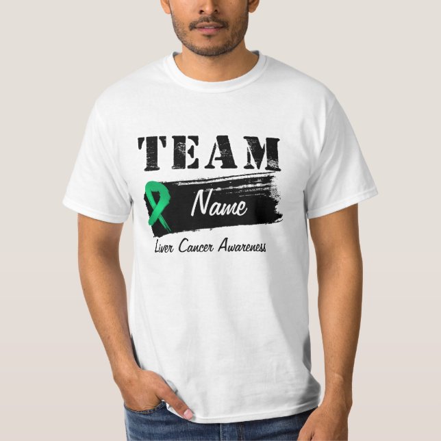 T-shirt Nome feito sob encomenda da equipe - câncer de (Frente)