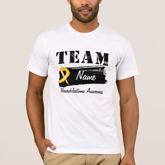 T-shirt Nome feito sob encomenda da equipe - Neuroblastoma (Frente)