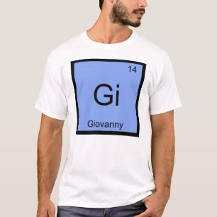 T-shirt Nome Giovanny Elemento Químico Mesa periódica