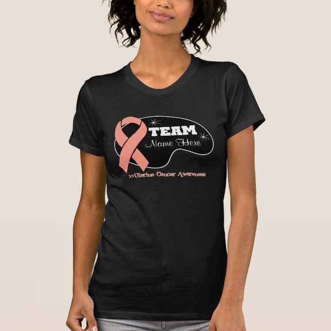 T-shirt Nome personalizado da equipe - cancer uterina (Frente)