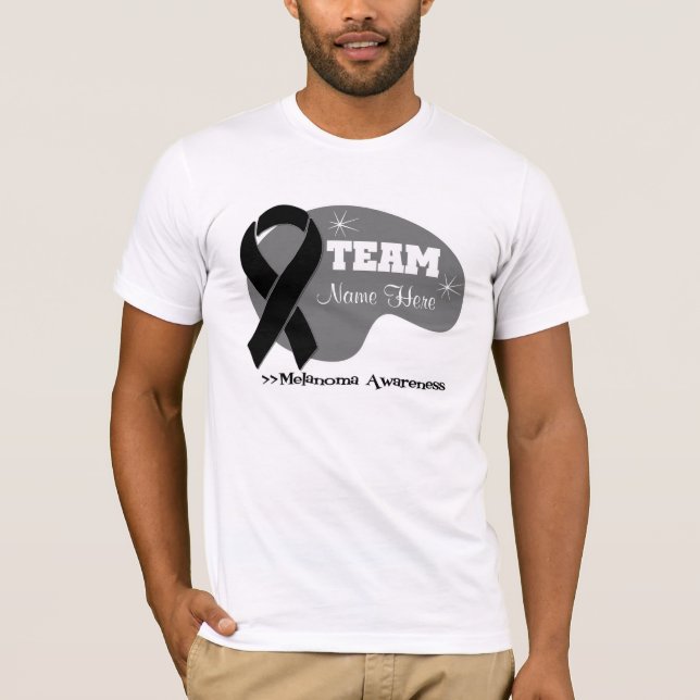 T-shirt Nome personalizado da equipe - melanoma (Frente)