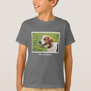 T-shirt Nome personalizado da foto do cão do lebreiro e d