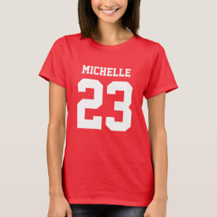 T-shirt Nome Personalizado Número Womens Esporte Jersey T-