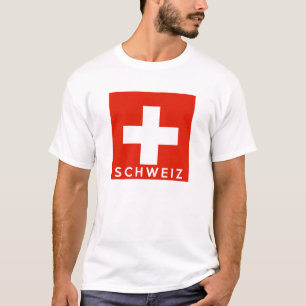 T-shirt Nome suíço do texto do schweiz do país da bande