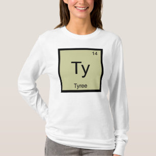 T-shirt Nome Tyree Elemento Químico Tabela Periódica