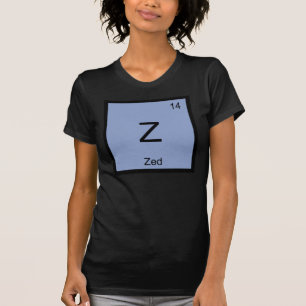 T-shirt Nome Zed Química Elemento Tabela Periódica