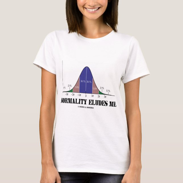 T-shirt Normalidade me exclui (Humor de Estatísticas) (Frente)
