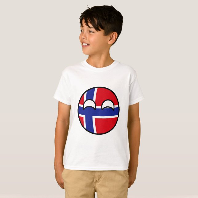 T-shirt Noruega Geeky de tensão engraçada Countryball (Frente Completa)