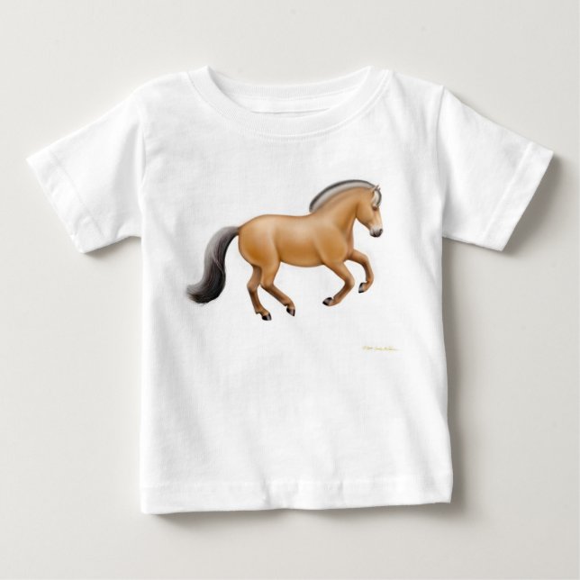 T-shirt norueguês da criança do cavalo do fiorde (Frente)