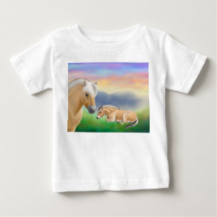 T-shirt norueguês da criança dos cavalos do fior