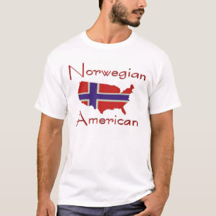 T-shirt norueguês do mapa de American/USA
