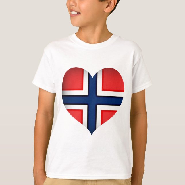 T-shirt Norway Flag Heart (Frente)