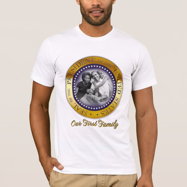 T-shirt Nossa primeira família, presidente Barack Obama (Frente)