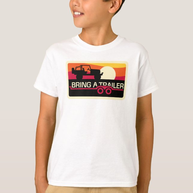 T-shirt Nosso design do por do sol 4x4 para miúdos! (Frente)
