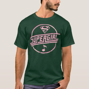 T-shirt Nota sobre Música Rosa Supergirl