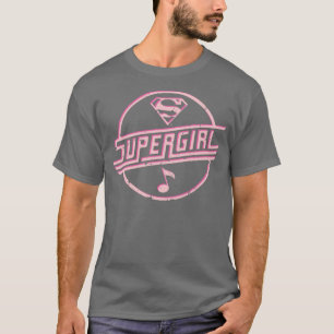 T-shirt Nota sobre Música Rosa Supergirl
