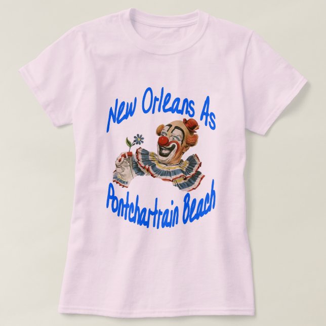 T-shirt Nova Orleans Como Praia De Pontchartrain (Frente do Design)