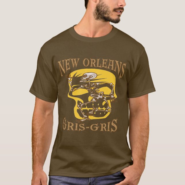 T-shirt Nova Orleans Gris Gris Voodoo (Frente)