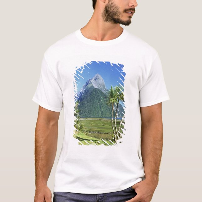 T-shirt Nova Zelândia, Ilha do Sul, Miter Peak, (Frente)