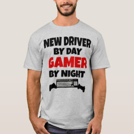 T-shirt Novo driver por jogador de dia pela noite