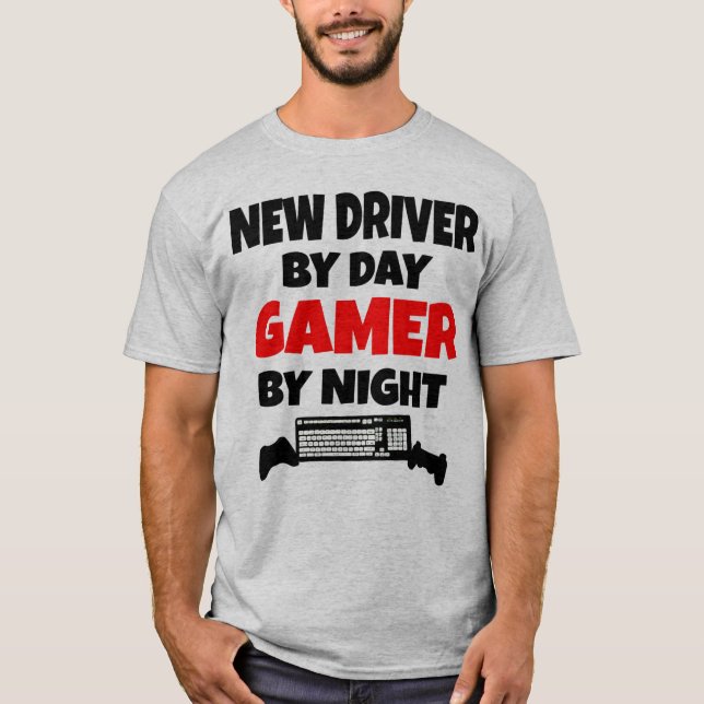 T-shirt Novo driver por jogador de dia pela noite (Frente)