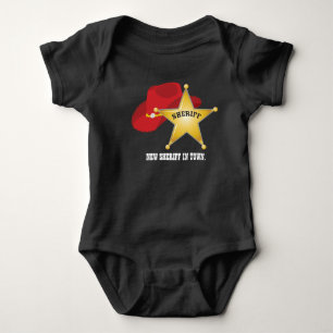 T-shirt Novo xerife na Cidade de Bebê