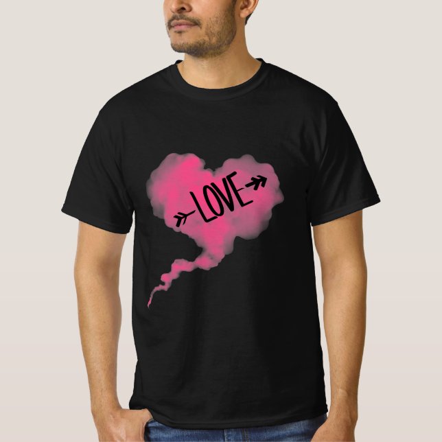 T-shirt Nuage rose cœur  (Frente)