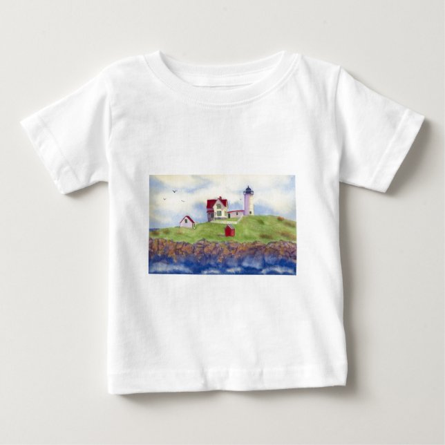 T-shirt Nubble Light House York Maine (Frente)