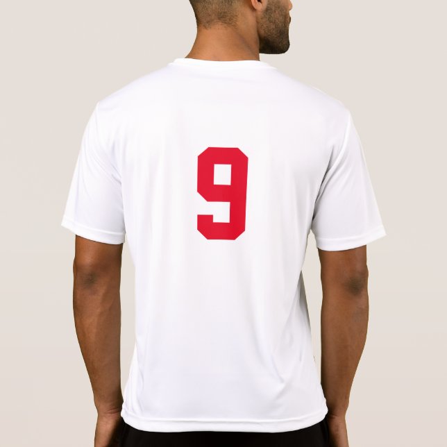 T-shirt numerado básico para jogadores de equipa (Verso)