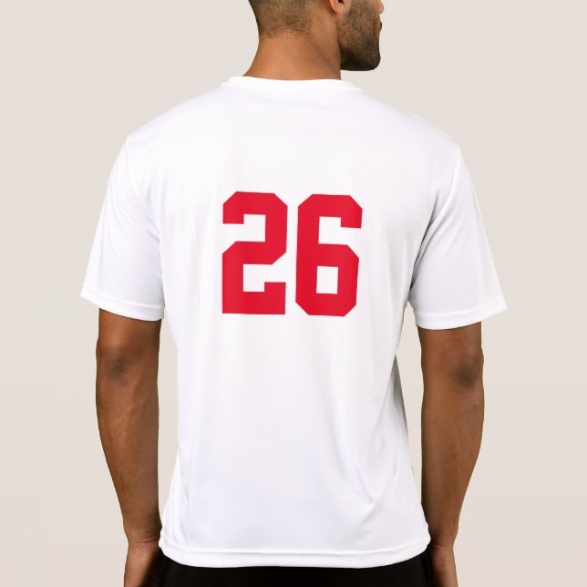 T-shirt numerado básico para jogadores de equipa (Verso)