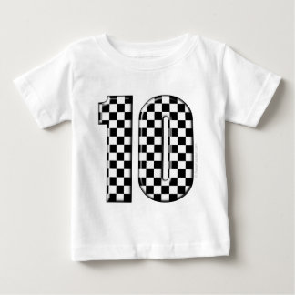 T-shirt número checkered da auto competência 10