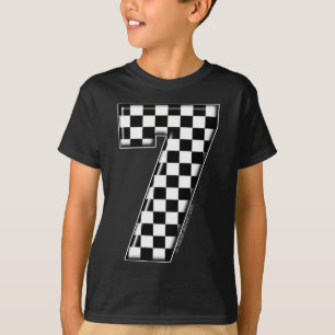 T-shirt número checkered da auto competência 7
