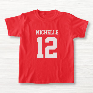 T-shirt Número de Nome Personalizado Girls Sport Jersey T-